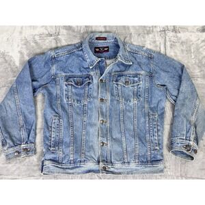 Vintage Denim Trucker Jacket Made in Hong Kong Medium Blue Jean